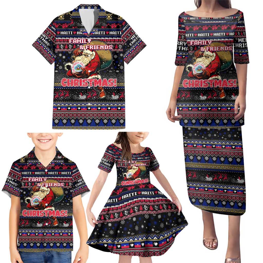 Haiti Family Matching Puletasi and Hawaiian Shirt Merry Christmas Family and Friends - Wonder Print Shop