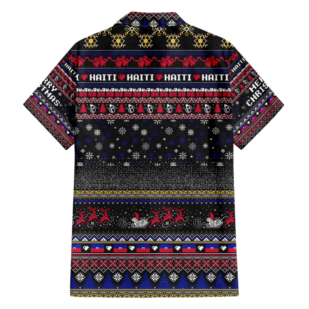 Haiti Family Matching Short Sleeve Bodycon Dress and Hawaiian Shirt Merry Christmas Family and Friends - Wonder Print Shop