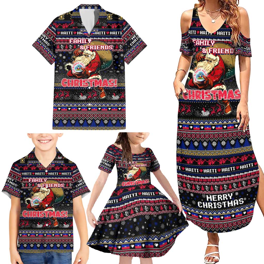 Haiti Family Matching Summer Maxi Dress and Hawaiian Shirt Merry Christmas Family and Friends - Wonder Print Shop