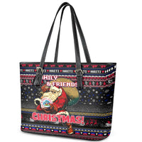 Haiti Leather Tote Bag Merry Christmas Family and Friends - Wonder Print Shop