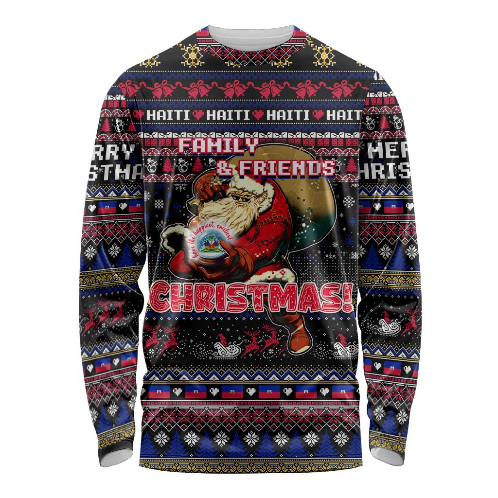 Haiti Long Sleeve Shirt Merry Christmas Family and Friends - Wonder Print Shop