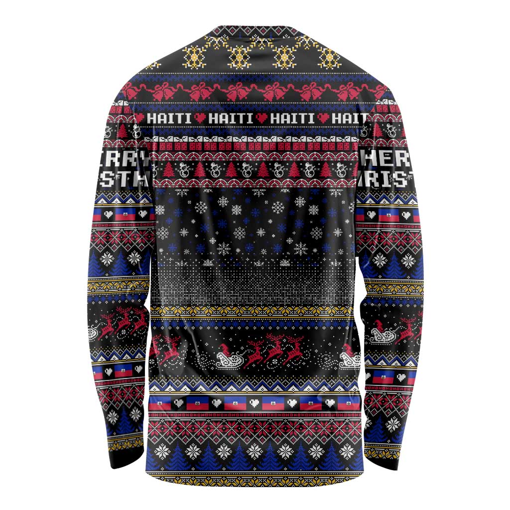 Haiti Long Sleeve Shirt Merry Christmas Family and Friends - Wonder Print Shop