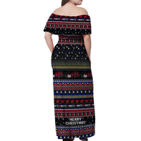 Haiti Off Shoulder Maxi Dress Merry Christmas Family and Friends - Wonder Print Shop