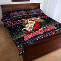 Haiti Quilt Bed Set Merry Christmas Family and Friends - Wonder Print Shop