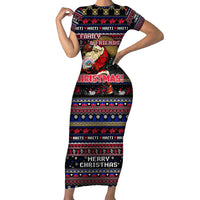 Haiti Short Sleeve Bodycon Dress Merry Christmas Family and Friends - Wonder Print Shop