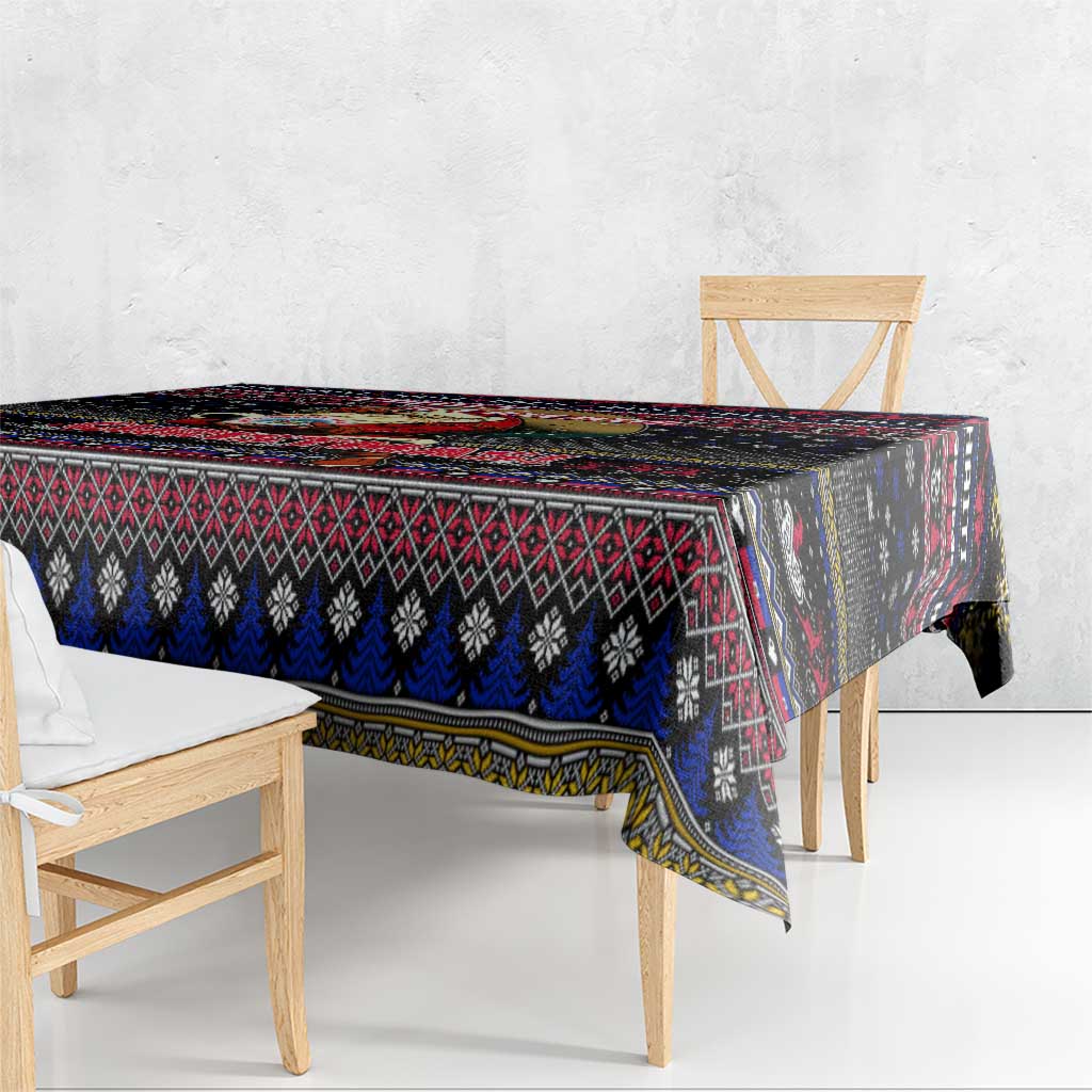 Haiti Tablecloth Merry Christmas Family and Friends - Wonder Print Shop