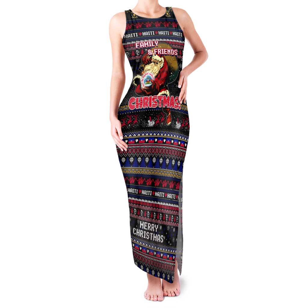 Haiti Tank Maxi Dress Merry Christmas Family and Friends - Wonder Print Shop