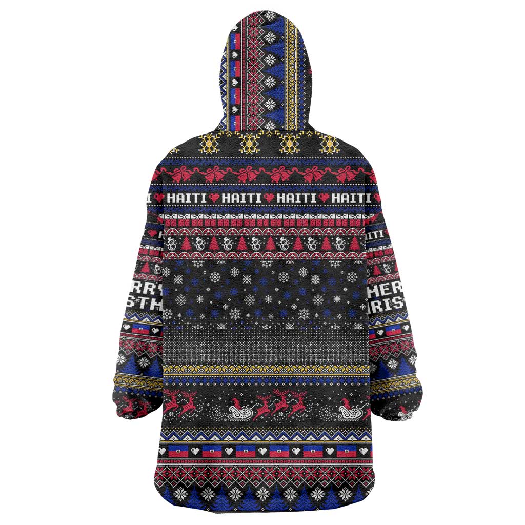 Haiti Wearable Blanket Hoodie Merry Christmas Family and Friends - Wonder Print Shop