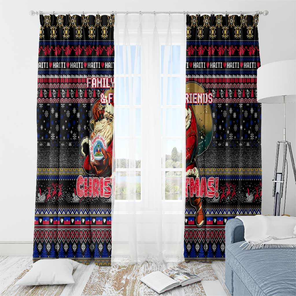Haiti Window Curtain Merry Christmas Family and Friends - Wonder Print Shop