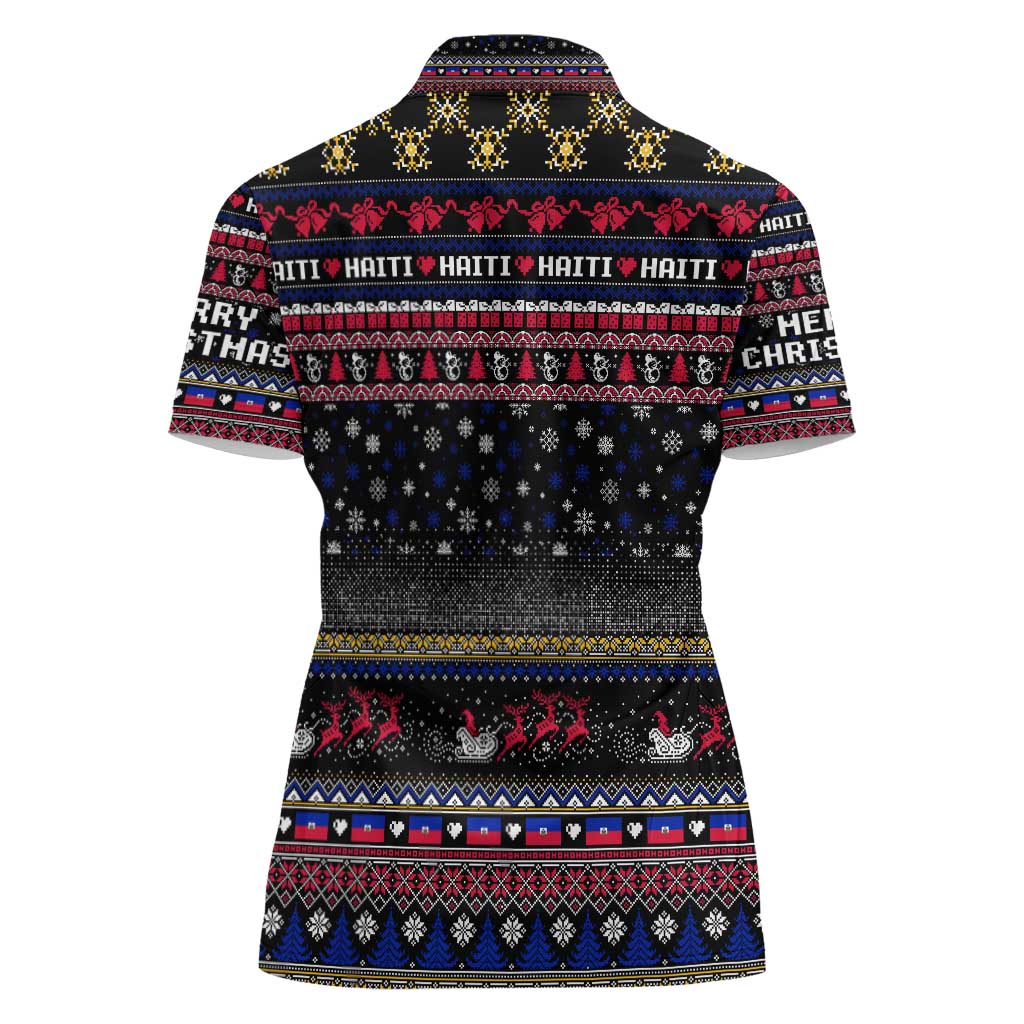 Haiti Women Polo Shirt Merry Christmas Family and Friends - Wonder Print Shop
