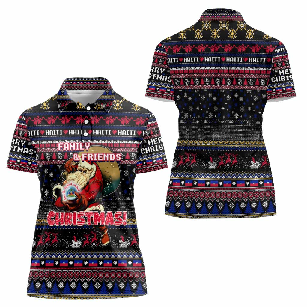 Haiti Women Polo Shirt Merry Christmas Family and Friends - Wonder Print Shop