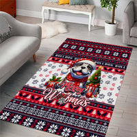 Bulldog Merry Woofmas Area Rug Christmas Dog Art Style - Wonder Print Shop