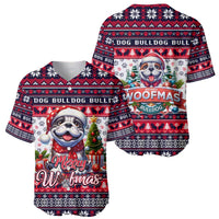 Bulldog Merry Woofmas Baseball Jersey Christmas Dog Art Style - Wonder Print Shop