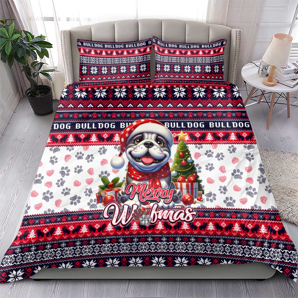 Bulldog Merry Woofmas Bedding Set Christmas Dog Art Style - Wonder Print Shop