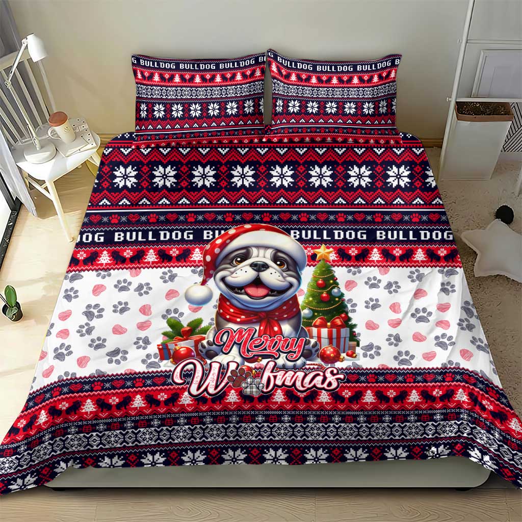 Bulldog Merry Woofmas Bedding Set Christmas Dog Art Style - Wonder Print Shop