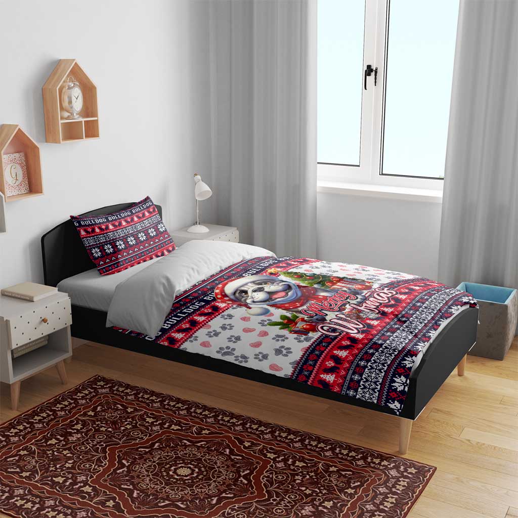 Bulldog Merry Woofmas Bedding Set Christmas Dog Art Style - Wonder Print Shop