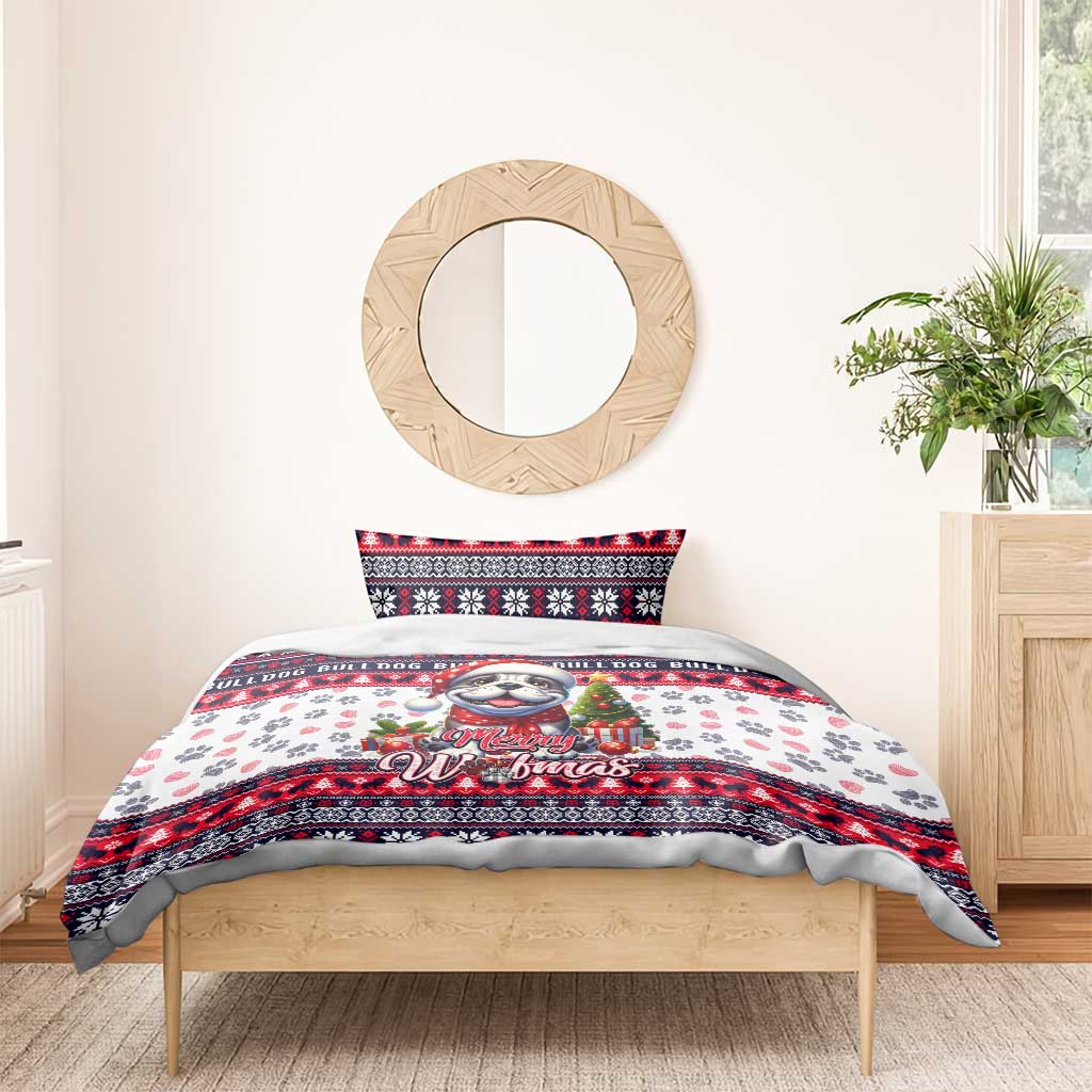 Bulldog Merry Woofmas Bedding Set Christmas Dog Art Style - Wonder Print Shop