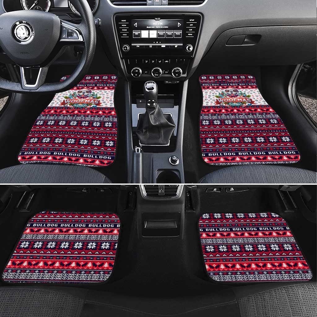 Bulldog Merry Woofmas Car Mats Christmas Dog Art Style - Wonder Print Shop