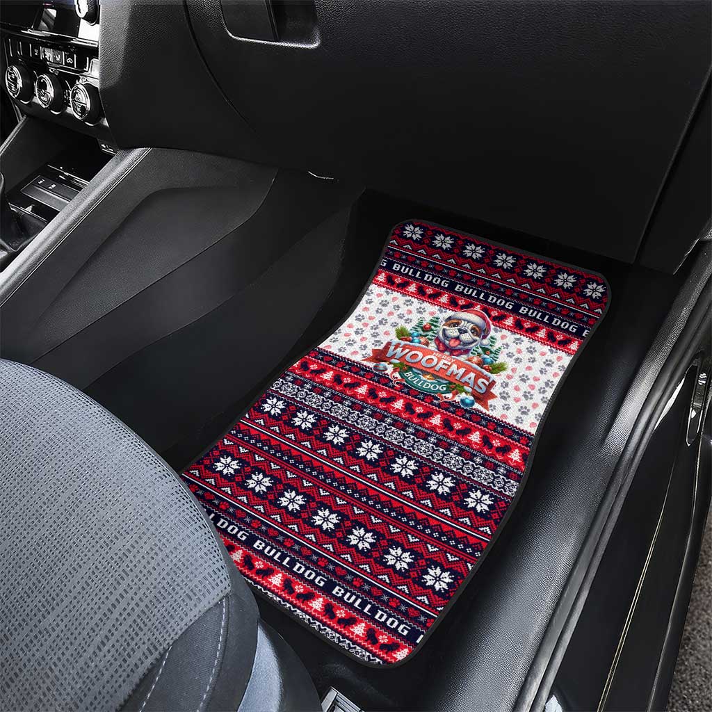 Bulldog Merry Woofmas Car Mats Christmas Dog Art Style - Wonder Print Shop