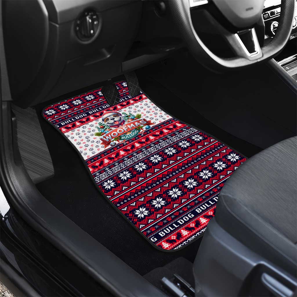 Bulldog Merry Woofmas Car Mats Christmas Dog Art Style - Wonder Print Shop