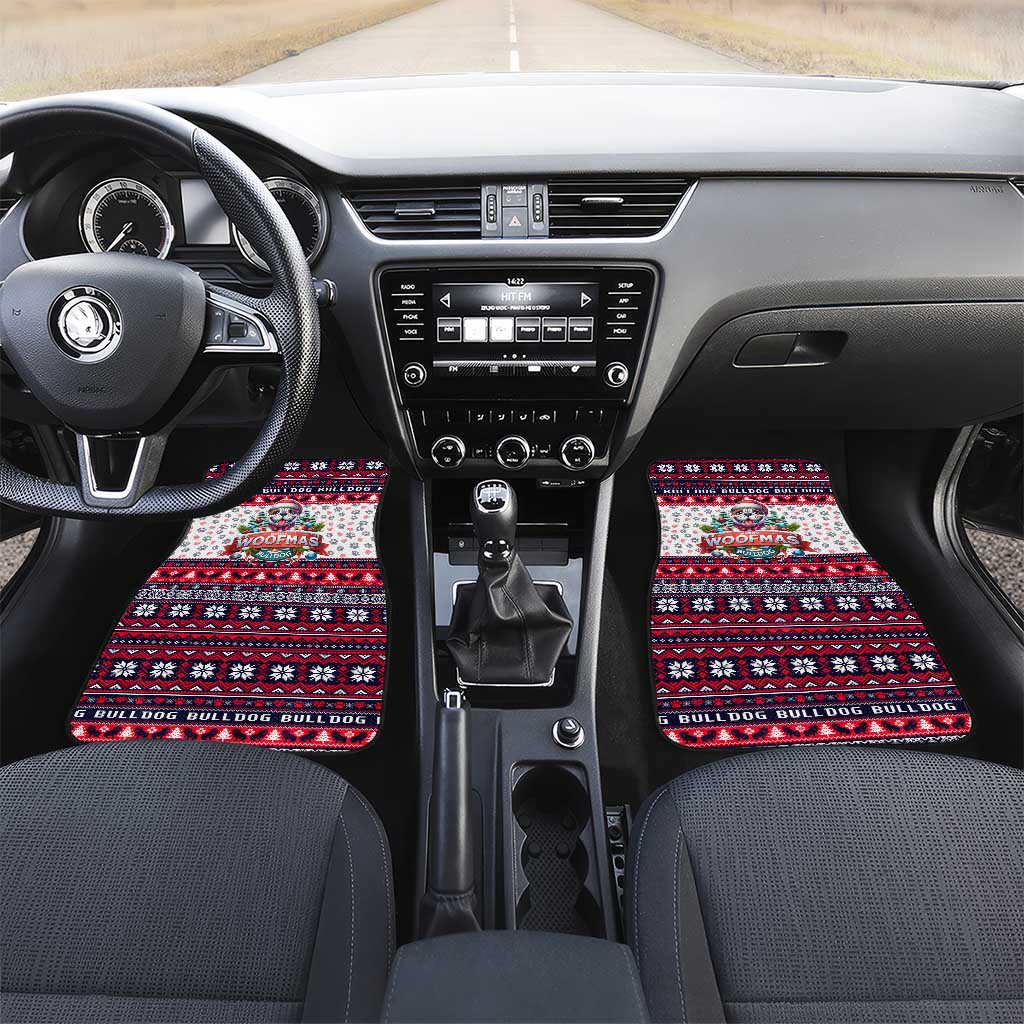 Bulldog Merry Woofmas Car Mats Christmas Dog Art Style - Wonder Print Shop