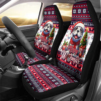 Bulldog Merry Woofmas Car Seat Cover Christmas Dog Art Style - Wonder Print Shop
