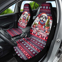 Bulldog Merry Woofmas Car Seat Cover Christmas Dog Art Style - Wonder Print Shop