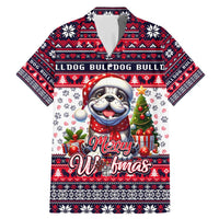 Bulldog Merry Woofmas Family Matching Mermaid Dress and Hawaiian Shirt Christmas Dog Art Style - Wonder Print Shop