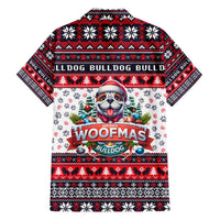 Bulldog Merry Woofmas Family Matching Off Shoulder Short Dress and Hawaiian Shirt Christmas Dog Art Style - Wonder Print Shop