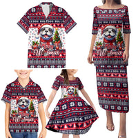 Bulldog Merry Woofmas Family Matching Puletasi and Hawaiian Shirt Christmas Dog Art Style - Wonder Print Shop