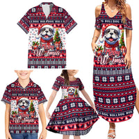 Bulldog Merry Woofmas Family Matching Summer Maxi Dress and Hawaiian Shirt Christmas Dog Art Style - Wonder Print Shop