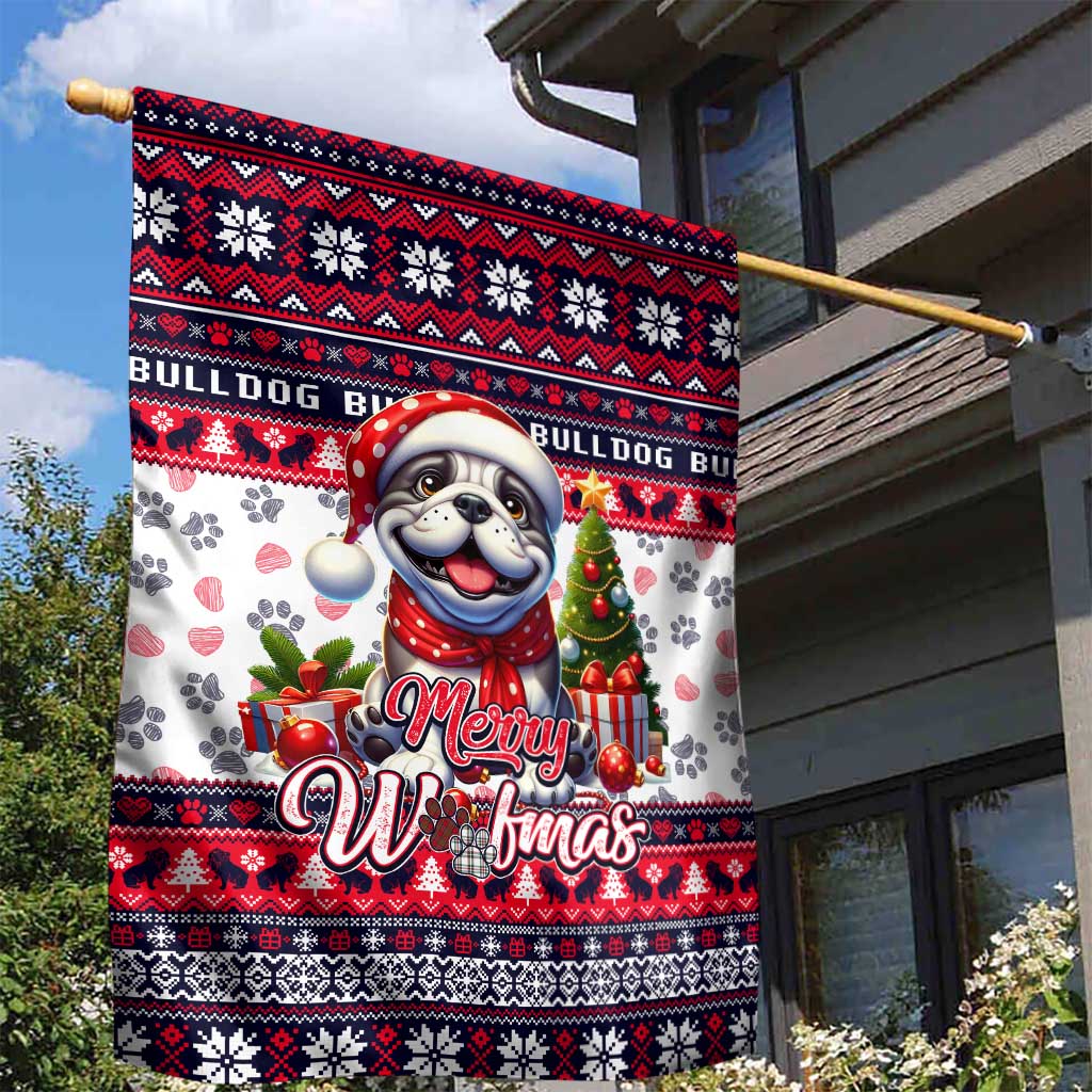 Bulldog Merry Woofmas Garden Flag Christmas Dog Art Style - Wonder Print Shop