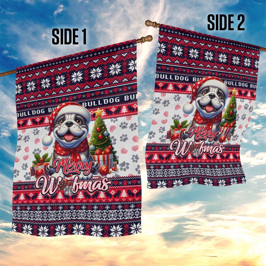 Bulldog Merry Woofmas Garden Flag Christmas Dog Art Style - Wonder Print Shop