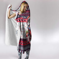 Bulldog Merry Woofmas Hooded Blanket Christmas Dog Art Style