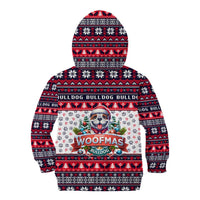 Bulldog Merry Woofmas Kid Hoodie Christmas Dog Art Style - Wonder Print Shop