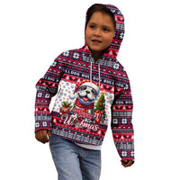 Bulldog Merry Woofmas Kid Hoodie Christmas Dog Art Style - Wonder Print Shop