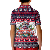 Bulldog Merry Woofmas Kid Polo Shirt Christmas Dog Art Style - Wonder Print Shop