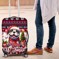 Bulldog Merry Woofmas Luggage Cover Christmas Dog Art Style - Wonder Print Shop