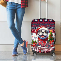 Bulldog Merry Woofmas Luggage Cover Christmas Dog Art Style - Wonder Print Shop