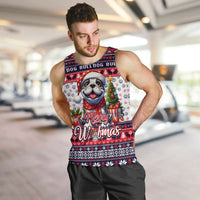 Bulldog Merry Woofmas Men Tank Top Christmas Dog Art Style - Wonder Print Shop