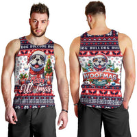 Bulldog Merry Woofmas Men Tank Top Christmas Dog Art Style - Wonder Print Shop