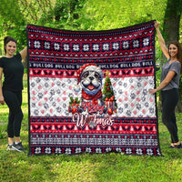 Bulldog Merry Woofmas Quilt Christmas Dog Art Style - Wonder Print Shop