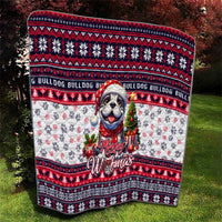 Bulldog Merry Woofmas Quilt Christmas Dog Art Style - Wonder Print Shop