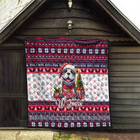 Bulldog Merry Woofmas Quilt Christmas Dog Art Style - Wonder Print Shop