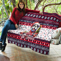 Bulldog Merry Woofmas Quilt Christmas Dog Art Style - Wonder Print Shop