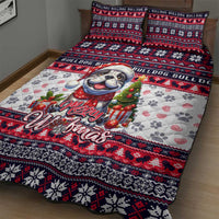 Bulldog Merry Woofmas Quilt Bed Set Christmas Dog Art Style - Wonder Print Shop