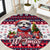 Bulldog Merry Woofmas Round Carpet Christmas Dog Art Style