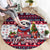 Bulldog Merry Woofmas Round Carpet Christmas Dog Art Style
