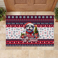 Bulldog Merry Woofmas Rubber Doormat Christmas Dog Art Style - Wonder Print Shop