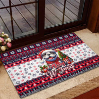 Bulldog Merry Woofmas Rubber Doormat Christmas Dog Art Style - Wonder Print Shop
